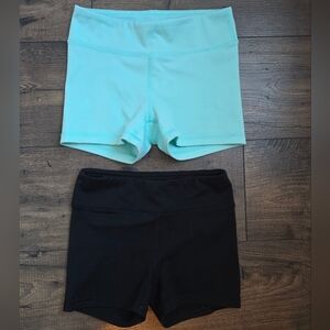Girls Athletic Aqua and Black Shorts